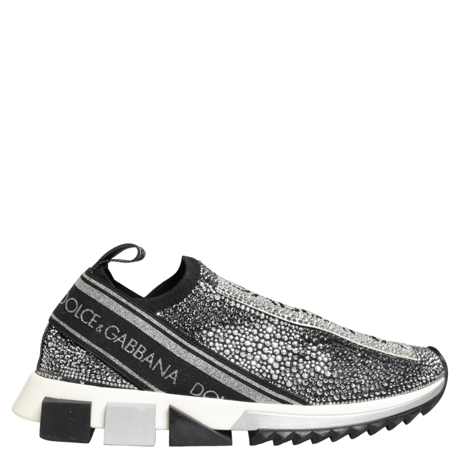 Silver Crystal Logo Slip On Sorrento Sneakers Shoes