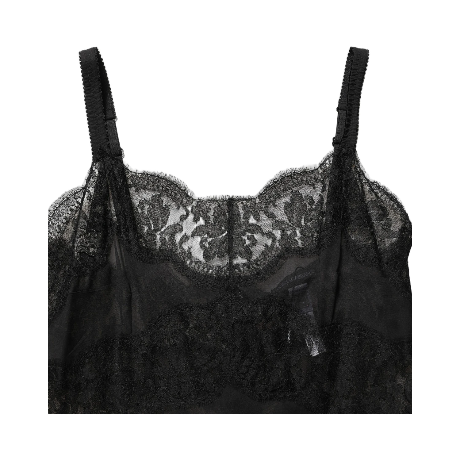 Black Silk Lace Slip Lingerie Chemise Sleepwear