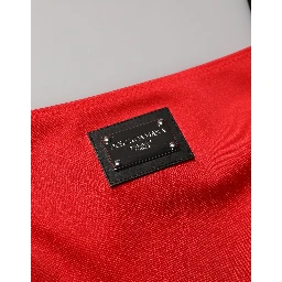 Red Nylon Blend Cady Sleeveless Mini Dress