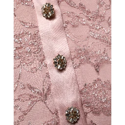 Pink Corded Floral Lace Kaftan Midi Dress