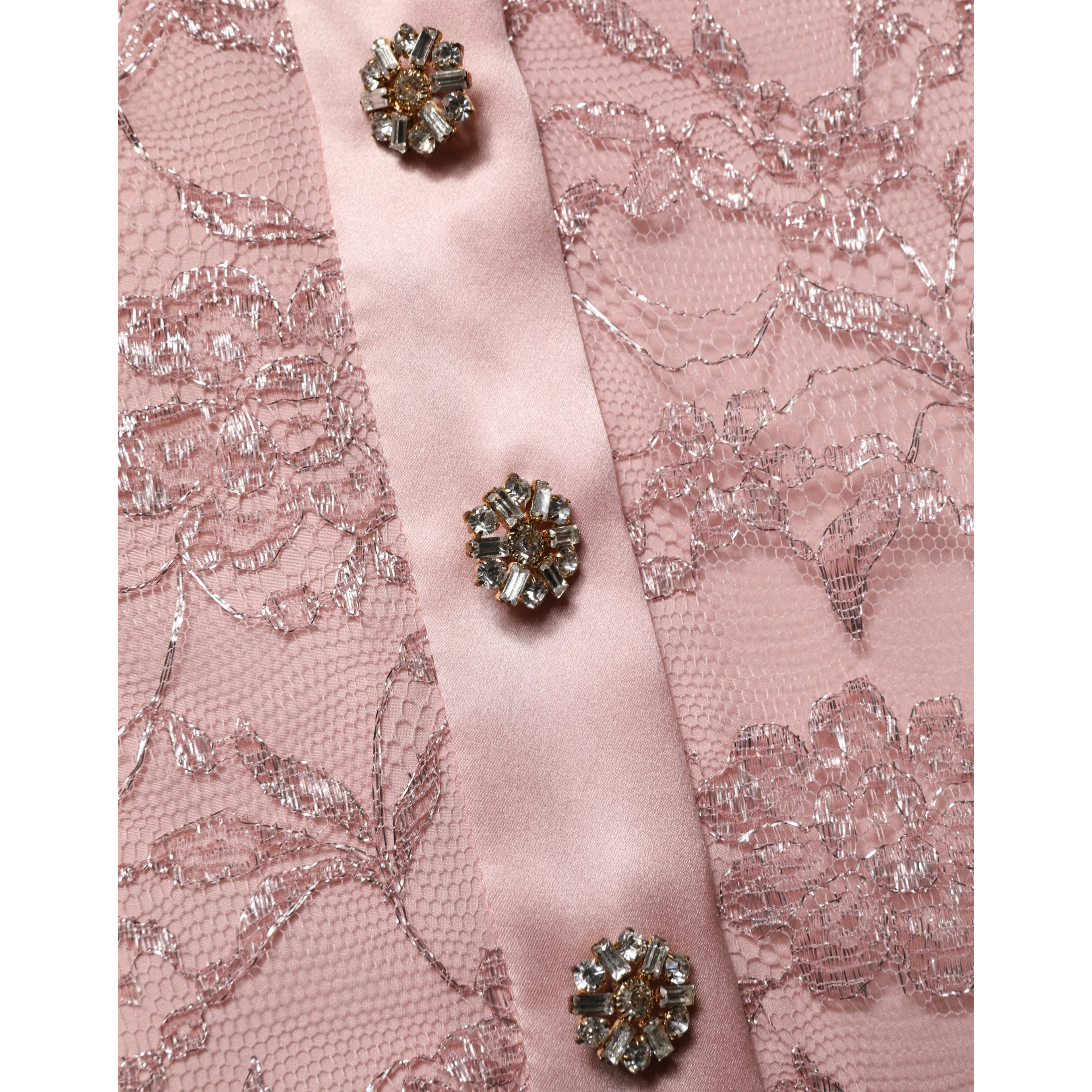 Pink Corded Floral Lace Kaftan Midi Dress