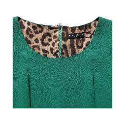 Green Short Sleeve Pencil Sheath Midi Dress