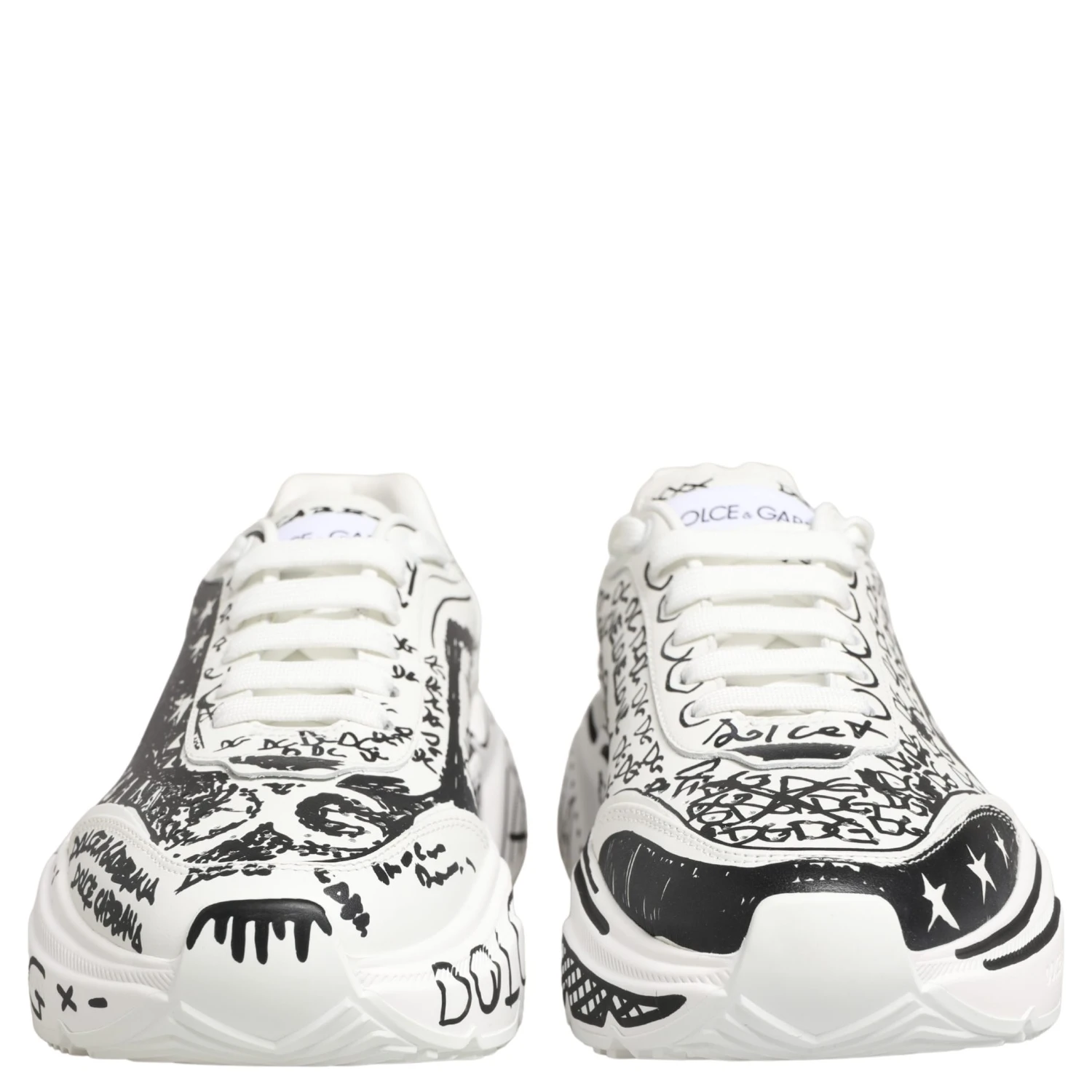 White Daymaster Graffiti Low Top Sneakers Shoes