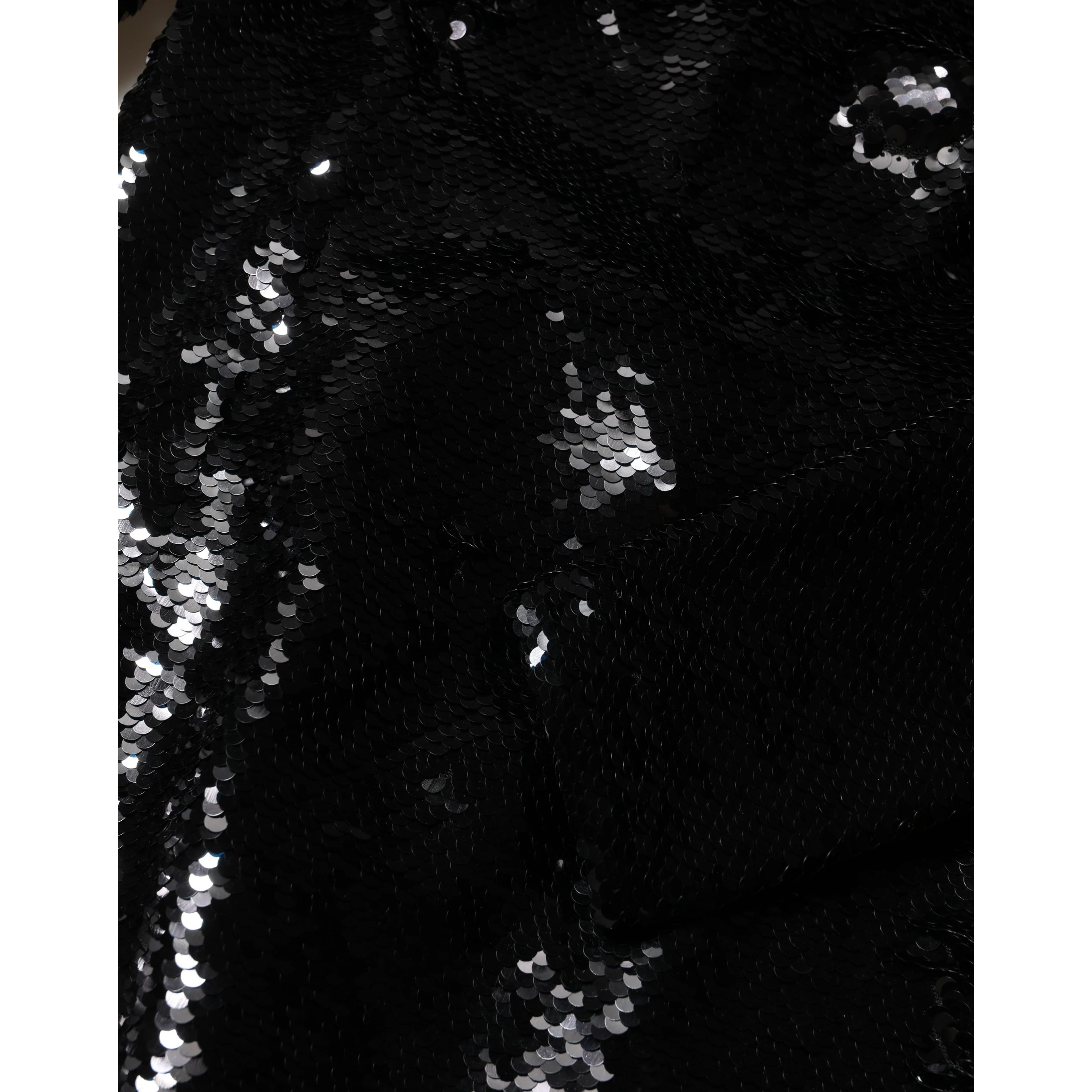 Black Bodycon Mermaid Sequinned Gown Dress
