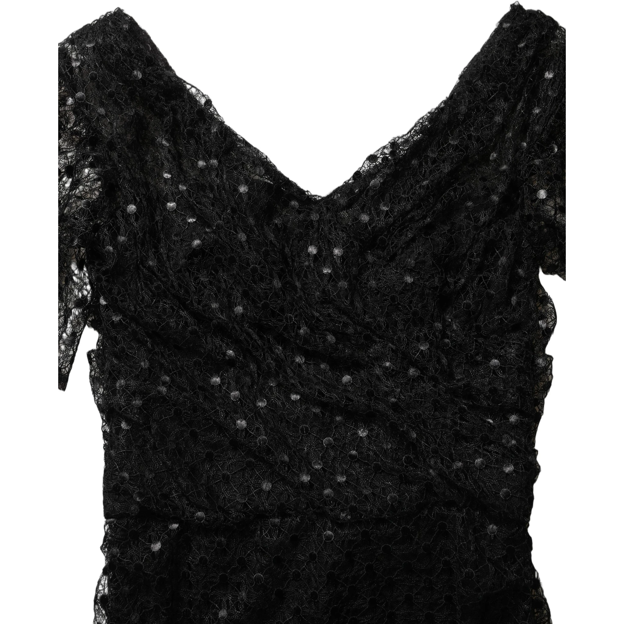 Black Sequinned Mermaid Evening Gown Dress