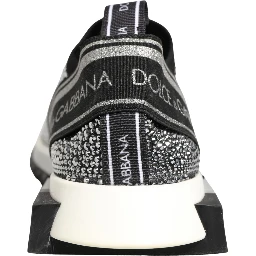 Silver Crystal Logo Slip On Sorrento Sneakers Shoes