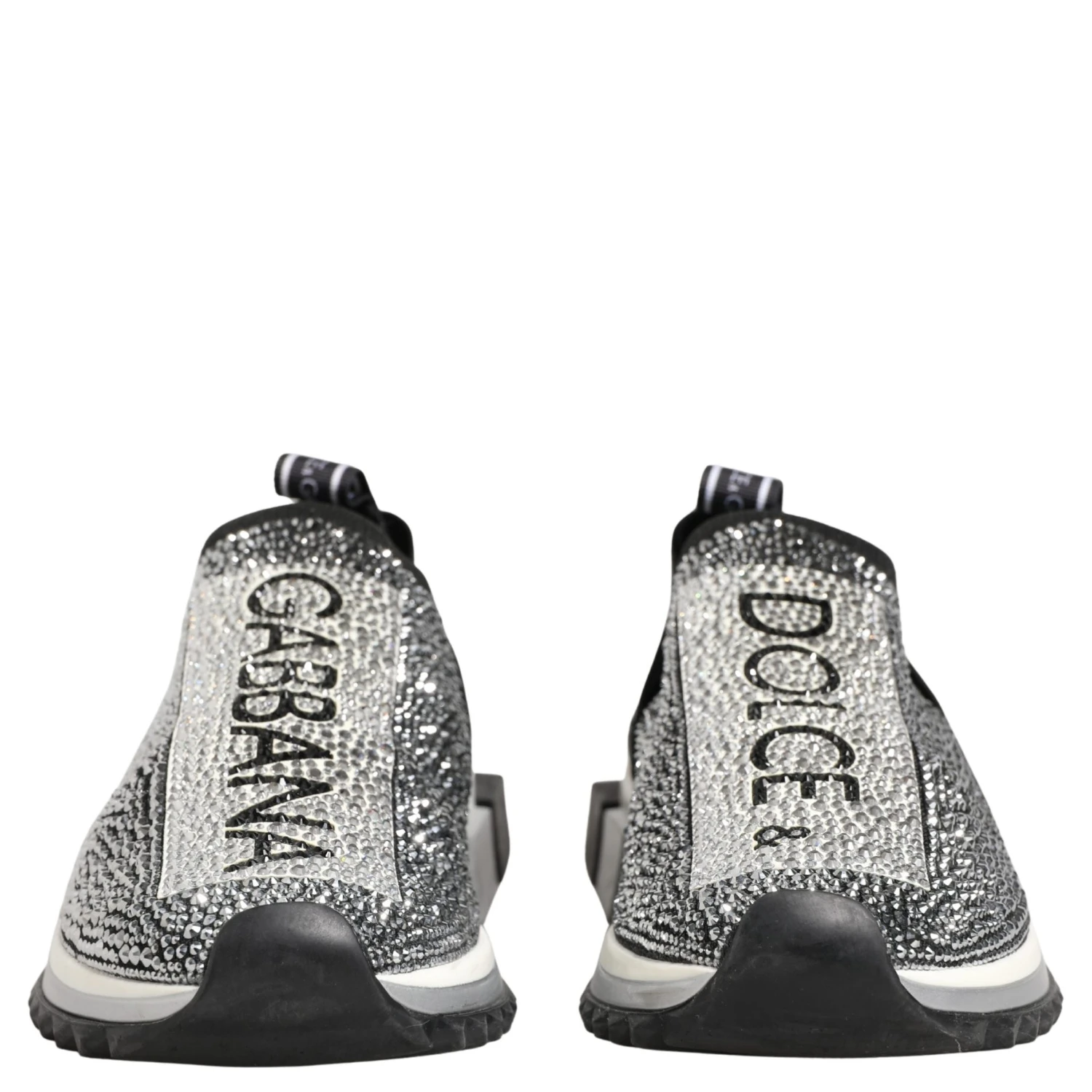 Silver Crystal Logo Slip On Sorrento Sneakers Shoes
