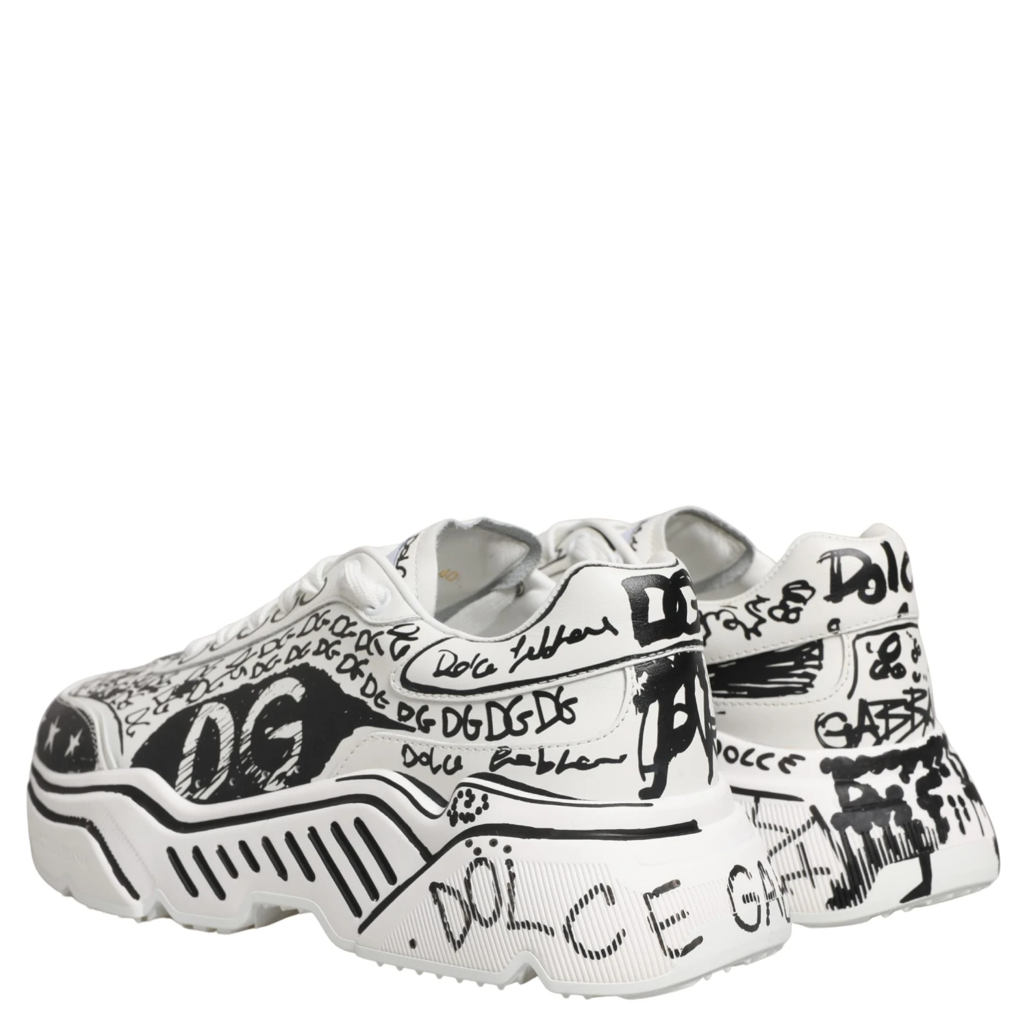 White Daymaster Graffiti Low Top Sneakers Shoes