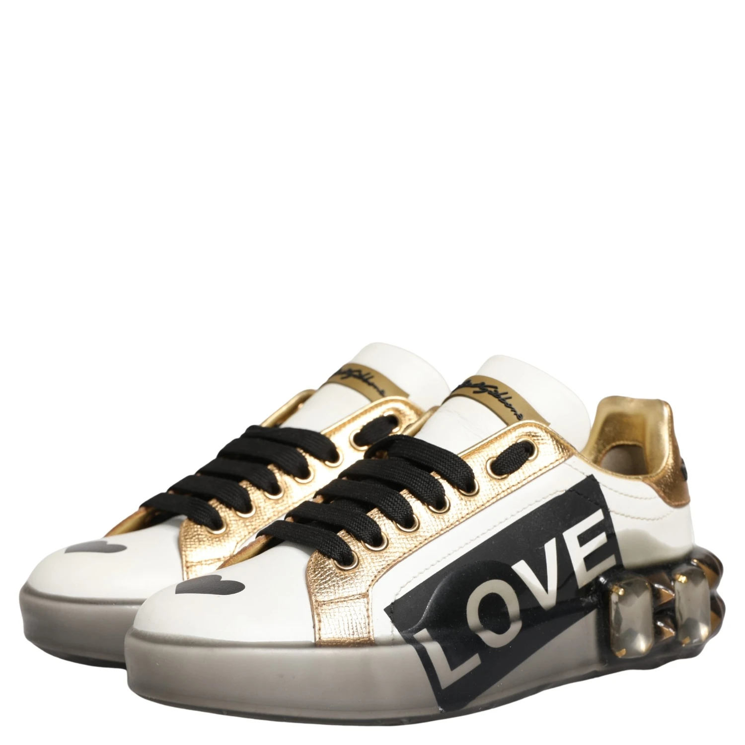 Multicolor Crystal StuddedLOVE Sneakers Shoes