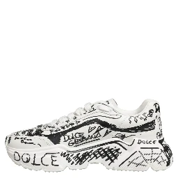 White Daymaster Graffiti Low Top Sneakers Shoes