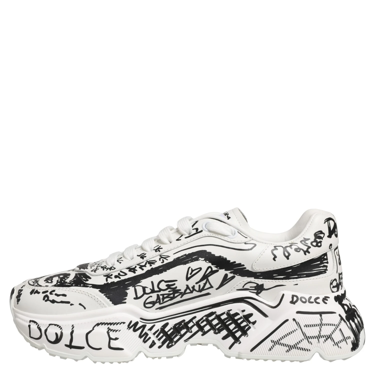 White Daymaster Graffiti Low Top Sneakers Shoes