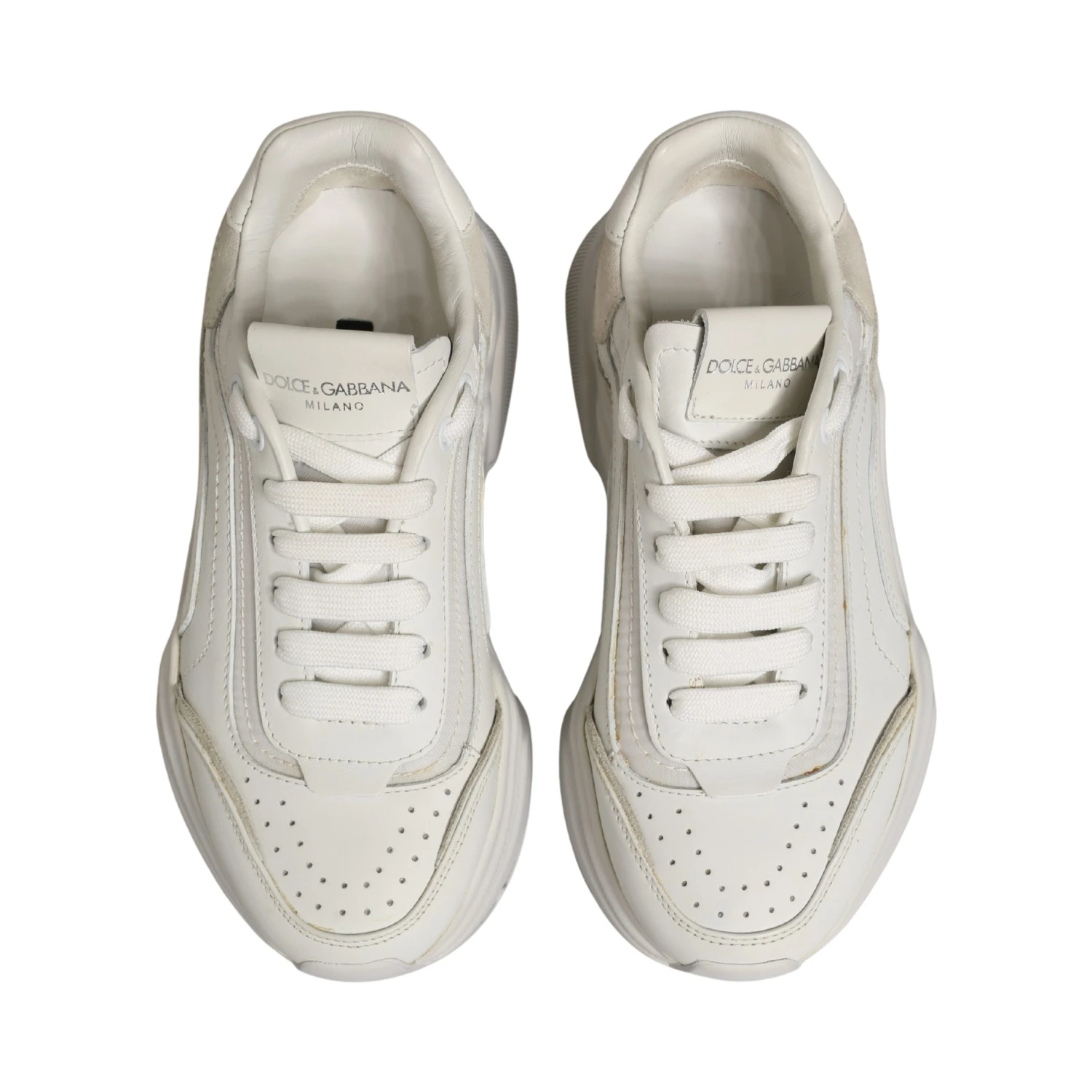 White Leather Daymaster Low Top Sneakers Shoes