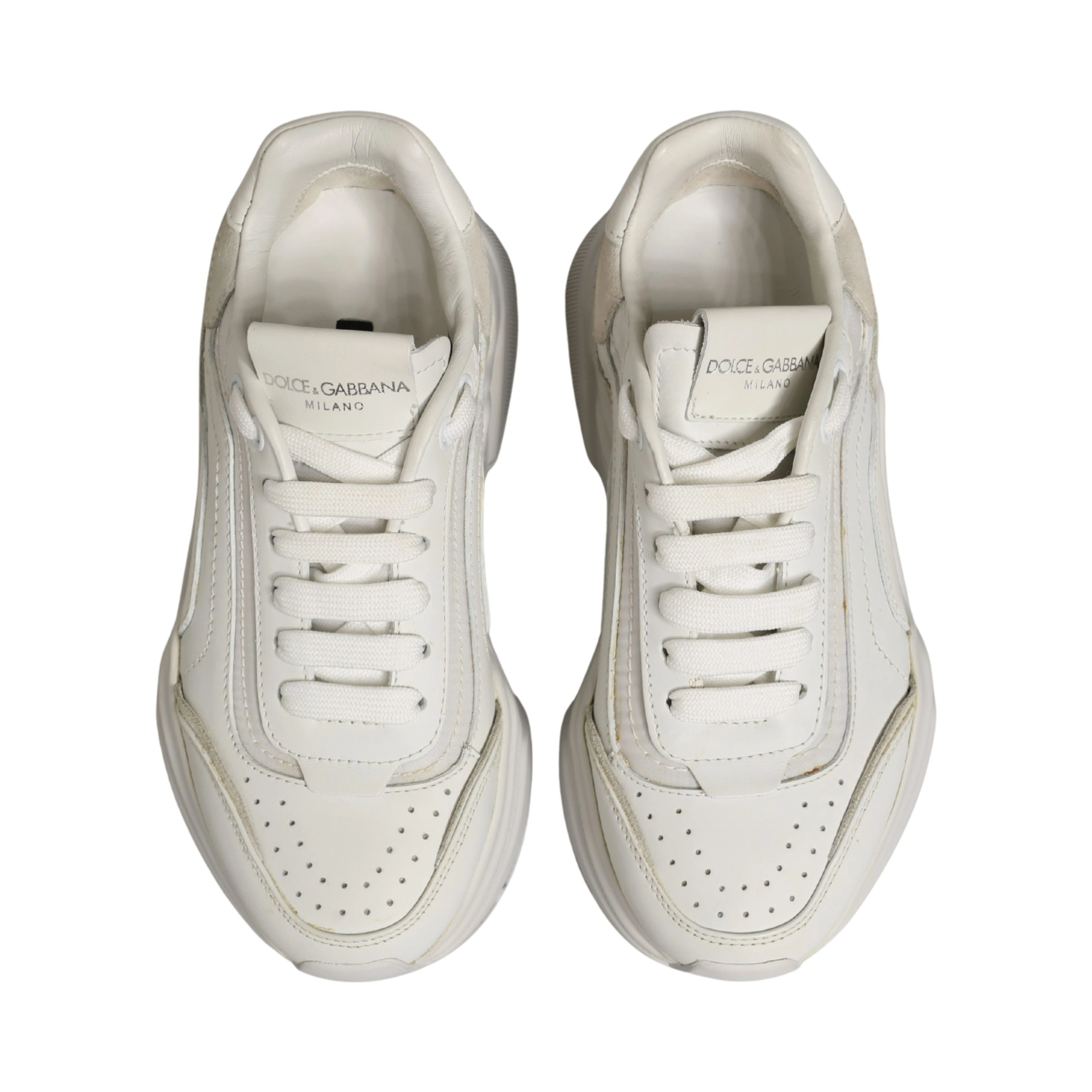 White Leather Daymaster Low Top Sneakers Shoes