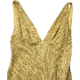 Gold V-neckline Mermaid Sequinned Gown Dress