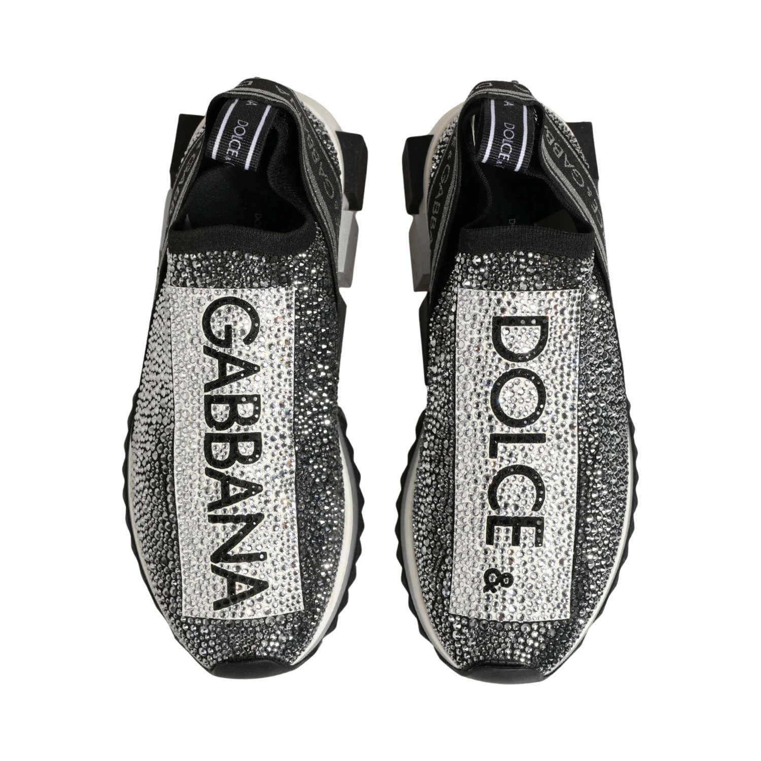 Silver Crystal Logo Slip On Sorrento Sneakers Shoes