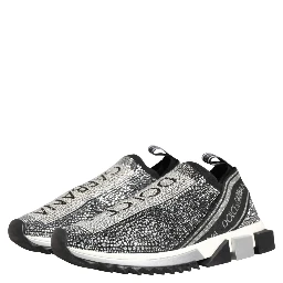 Silver Crystal Logo Slip On Sorrento Sneakers Shoes