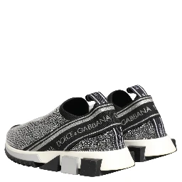 Silver Crystal Logo Slip On Sorrento Sneakers Shoes