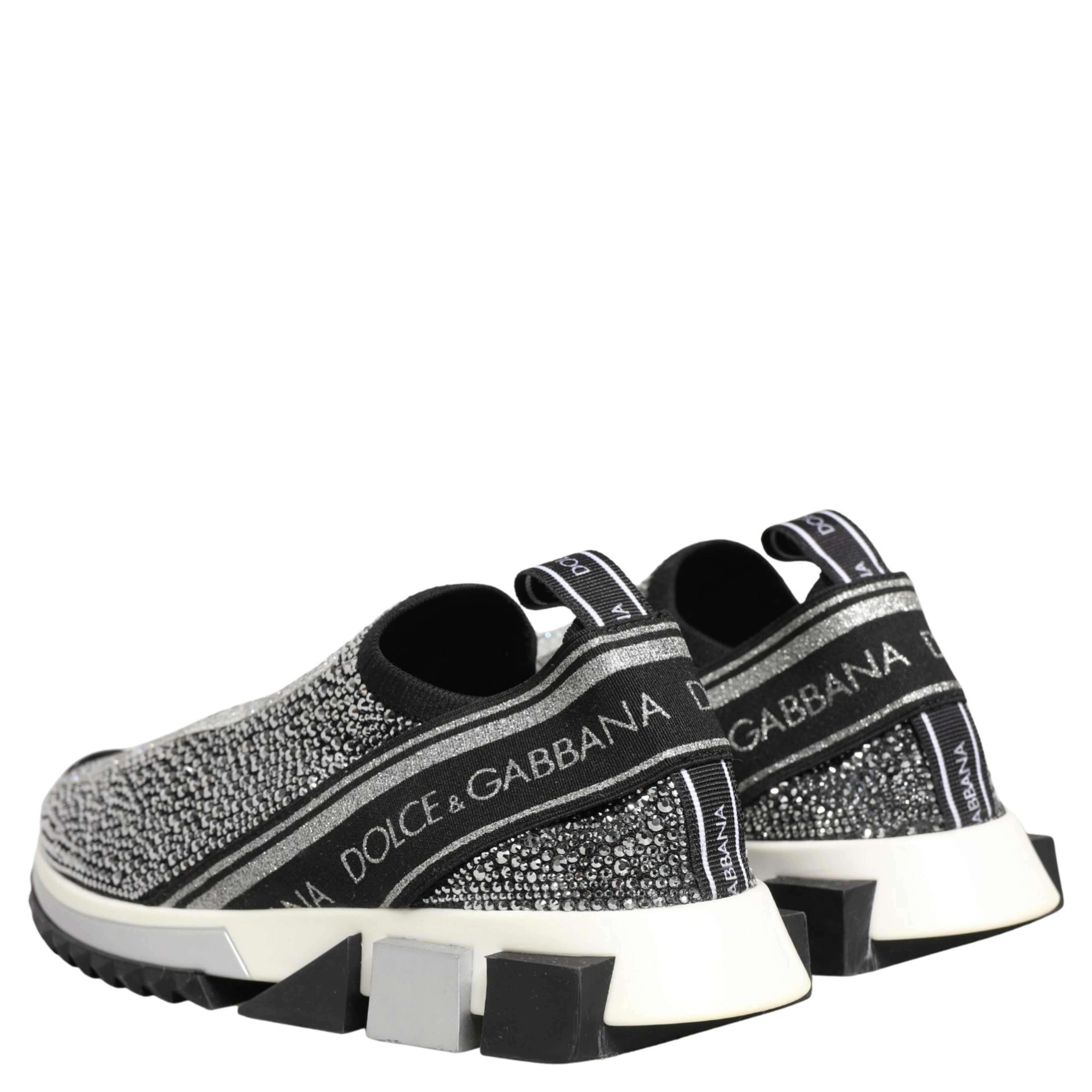 Silver Crystal Logo Slip On Sorrento Sneakers Shoes