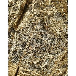 Gold Sheer Lace Crystal Embellished Dress