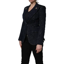 Blue Single-Breasted Denim Blazer Jacket