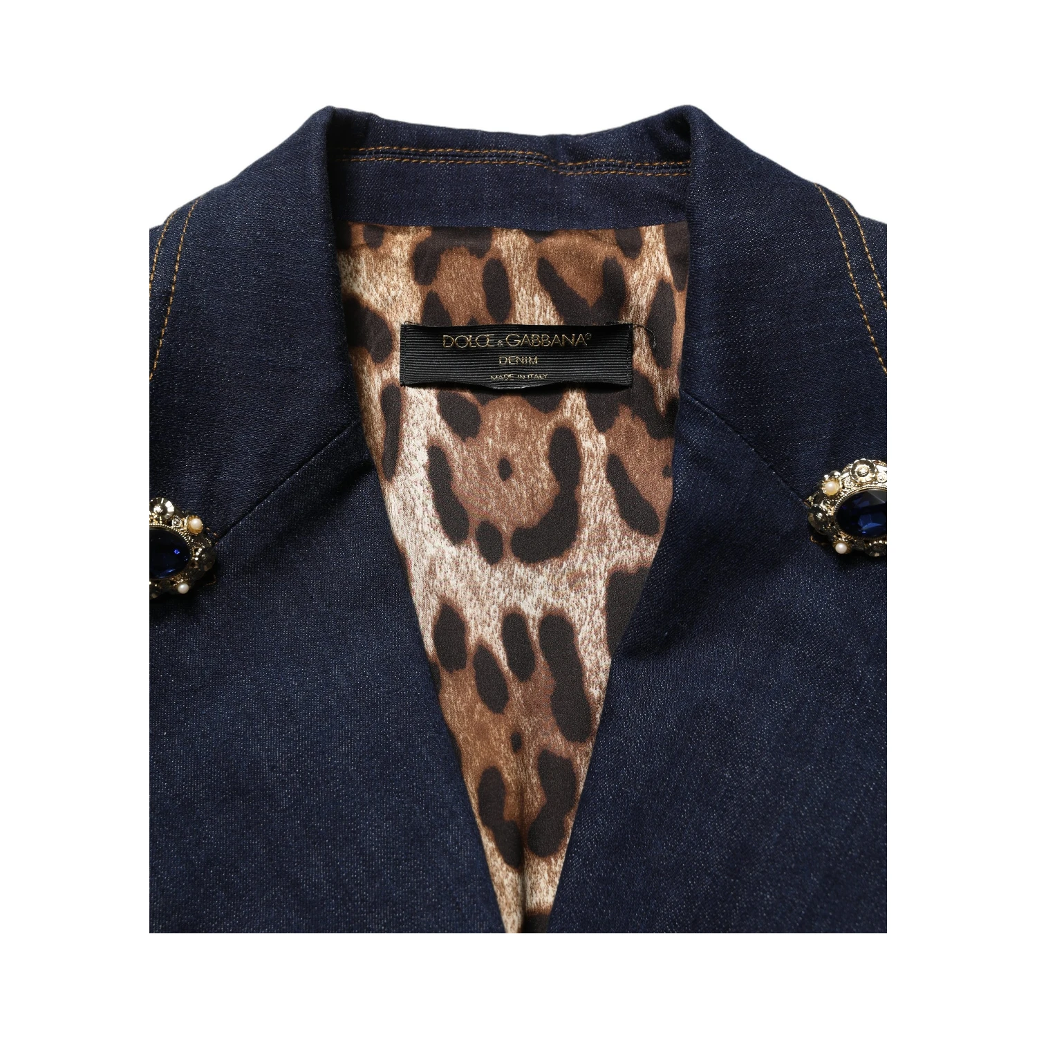Blue Single-Breasted Denim Blazer Jacket