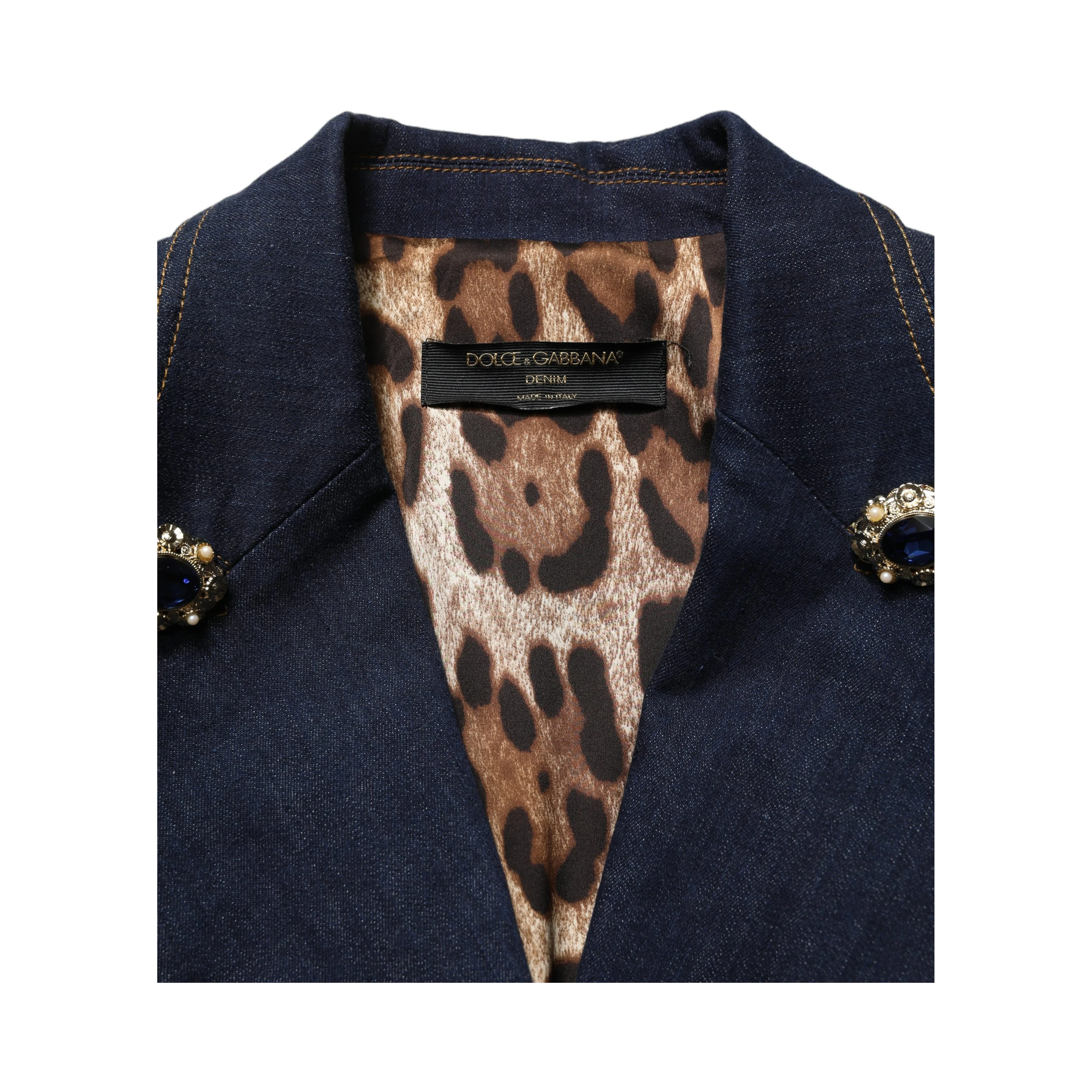 Blue Single-Breasted Denim Blazer Jacket