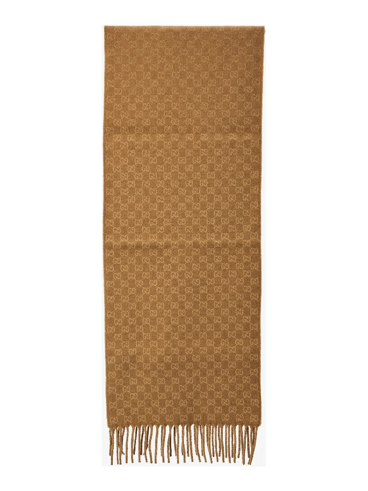 Wool and cashmere GG scarf
