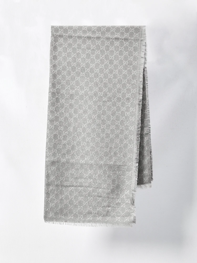 Shawl with printed GG lamé