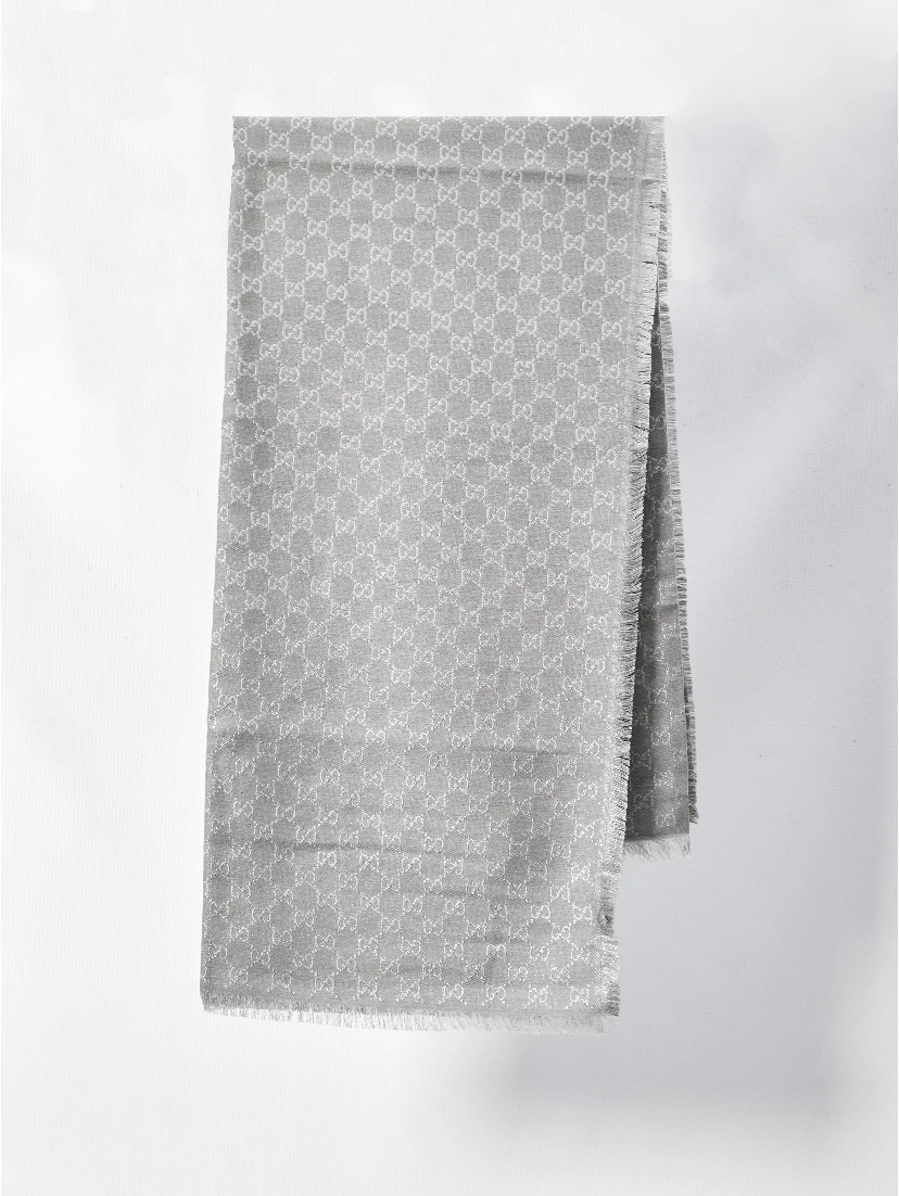 Shawl with printed GG lamé