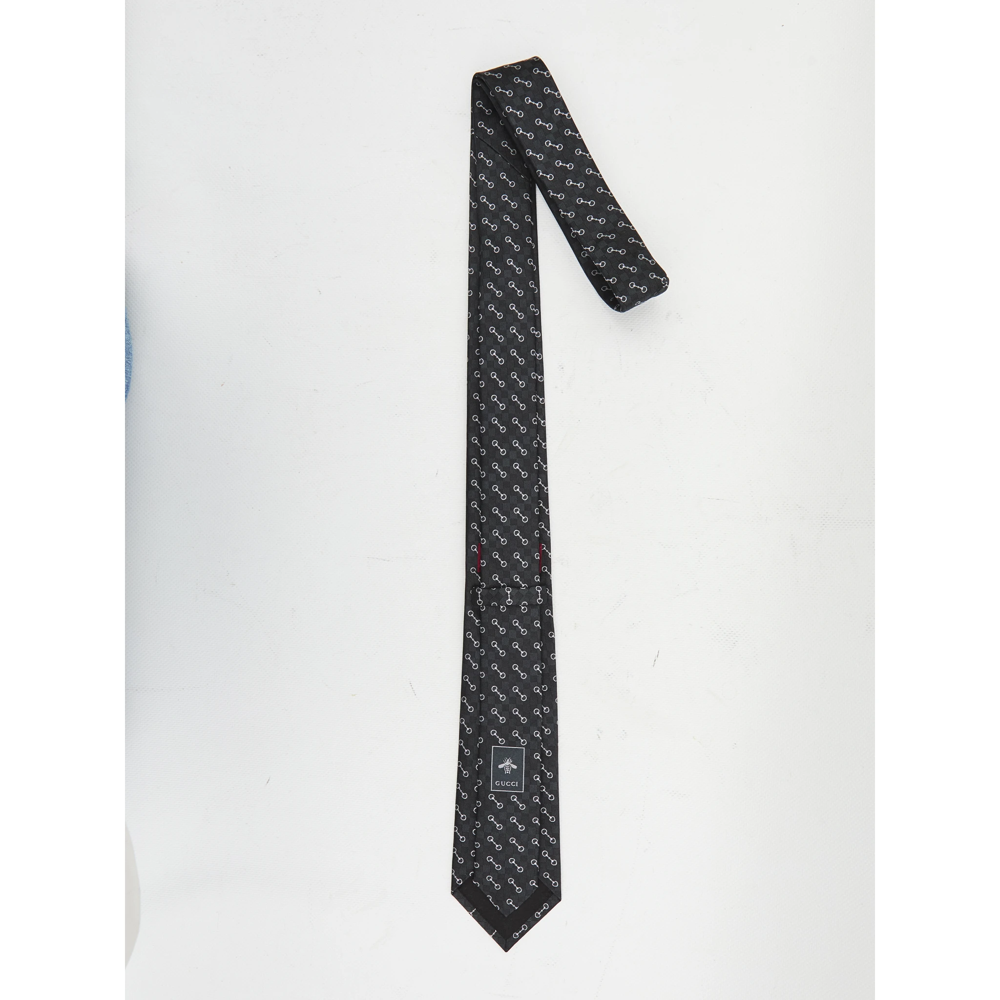 Silk jacquard tie with Horsebit