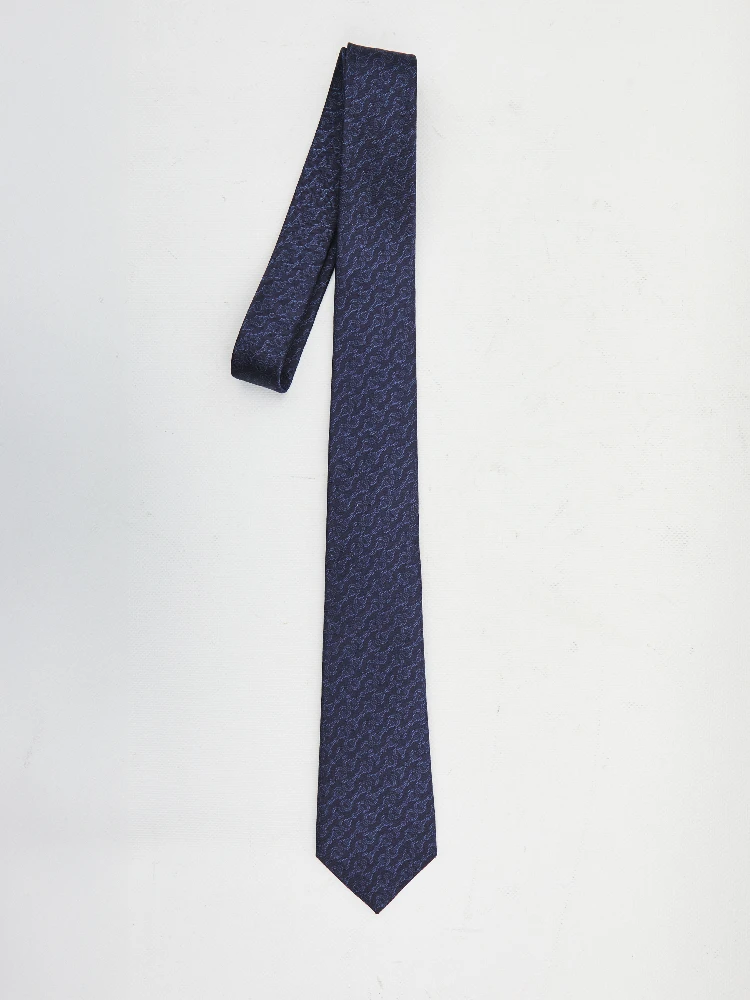 Silk jacquard tie with Horsebit