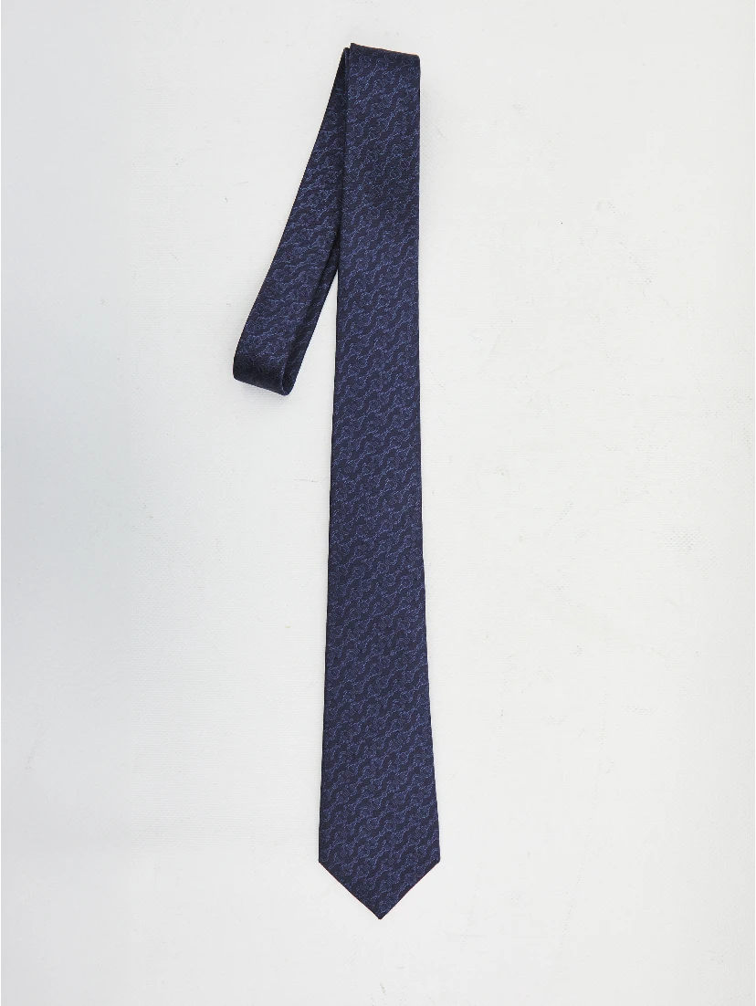 Silk jacquard tie with Horsebit