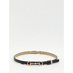 Reversible skinny belt with Horsebit
