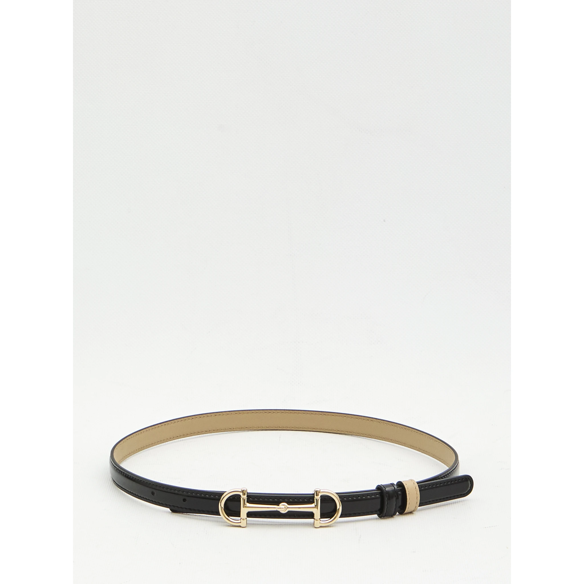 Reversible skinny belt with Horsebit