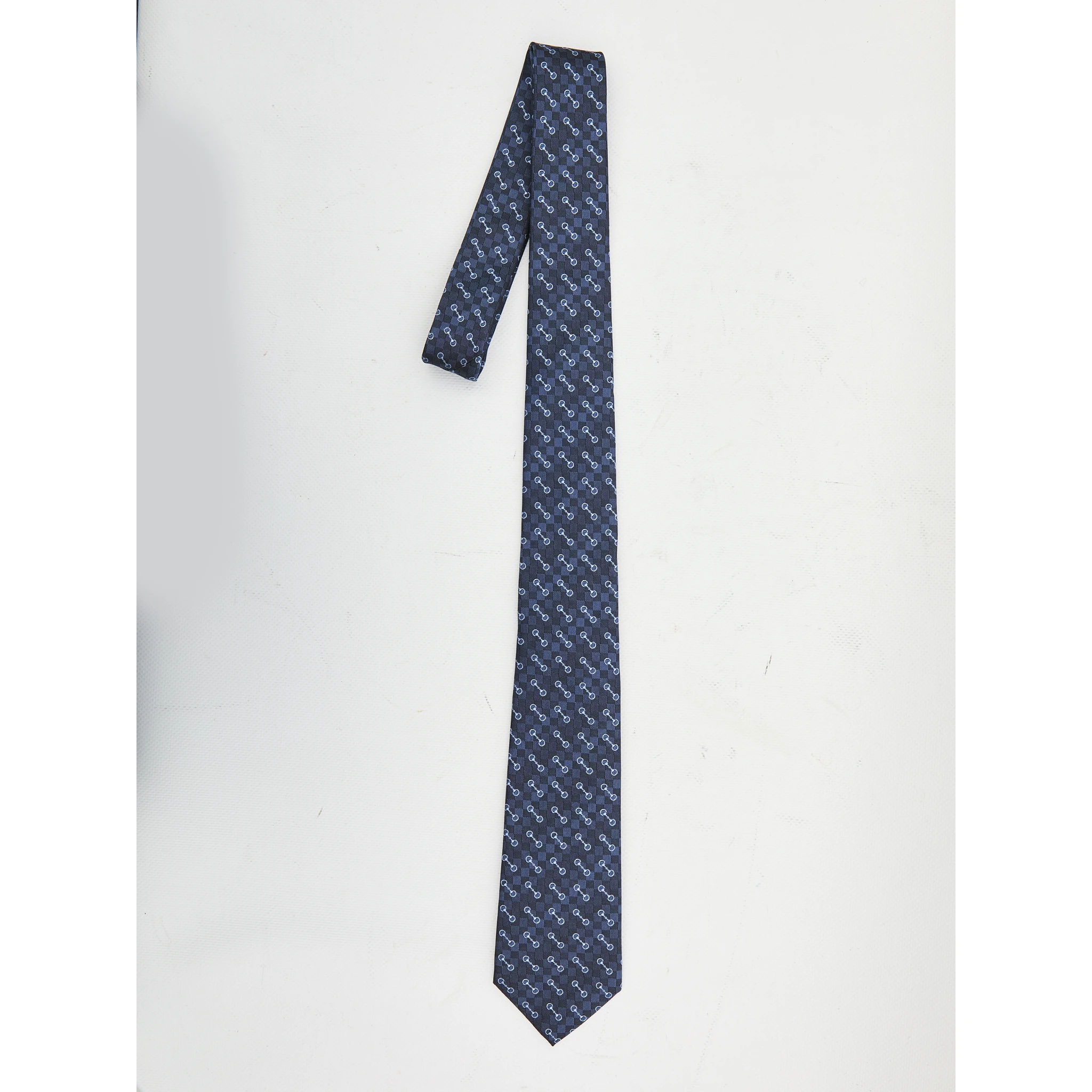 Silk jacquard tie with Horsebit