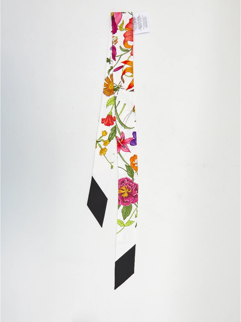 Printed silk twill ribbon