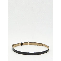 Reversible skinny belt with Horsebit
