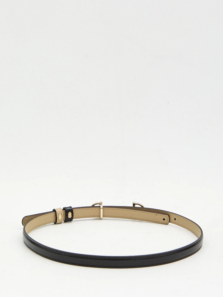 Reversible skinny belt with Horsebit alternative