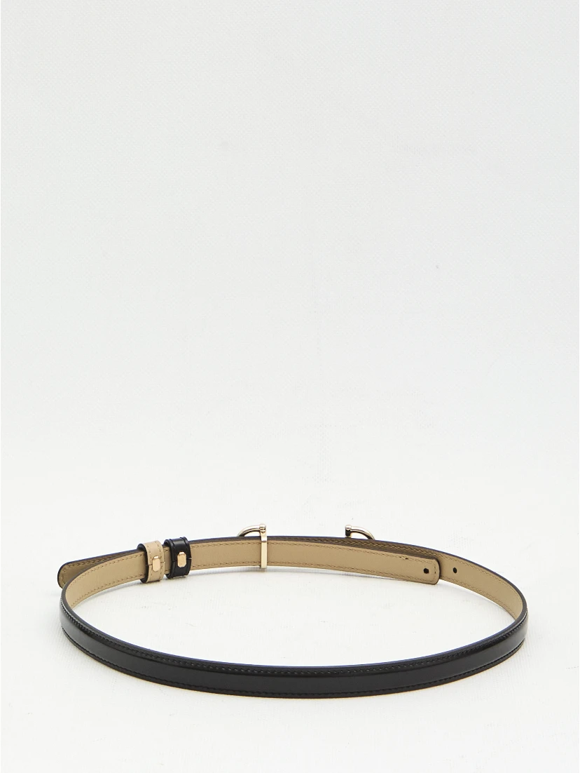 Reversible skinny belt with Horsebit