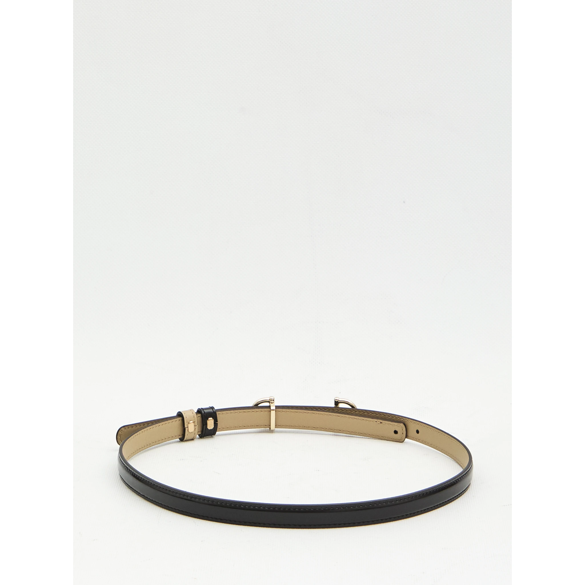 Reversible skinny belt with Horsebit