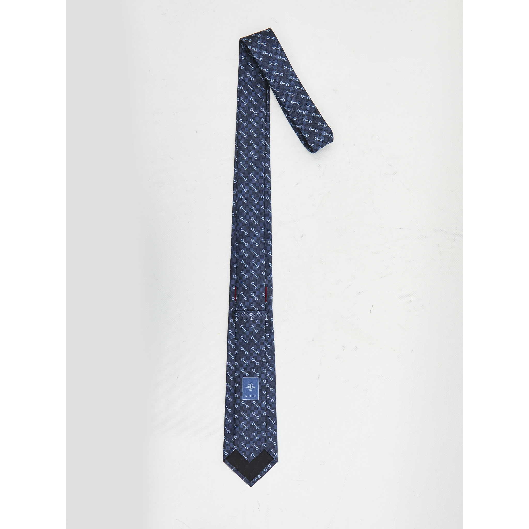 Silk jacquard tie with Horsebit