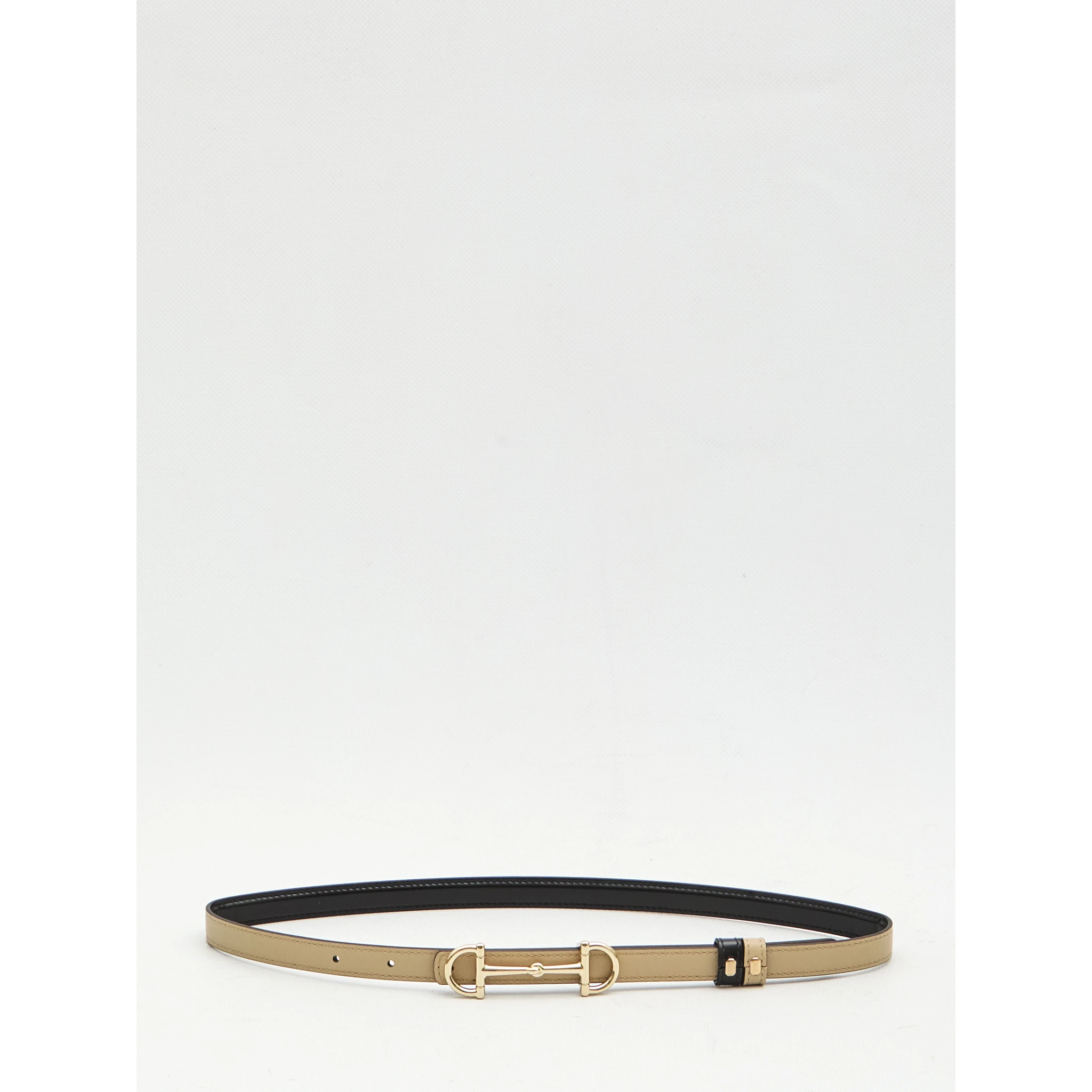 Reversible skinny belt with Horsebit