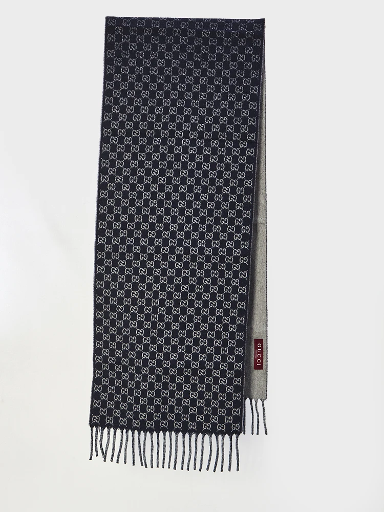 Wool and cashmere GG scarf