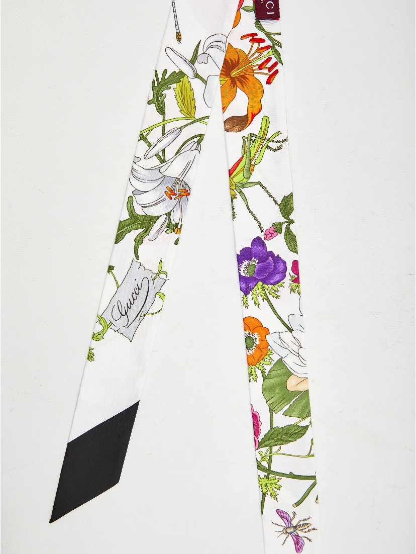 Printed silk twill ribbon