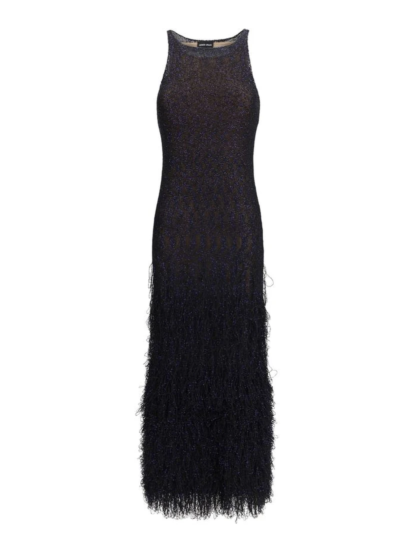 Blue Polyamide Cocktail Dress