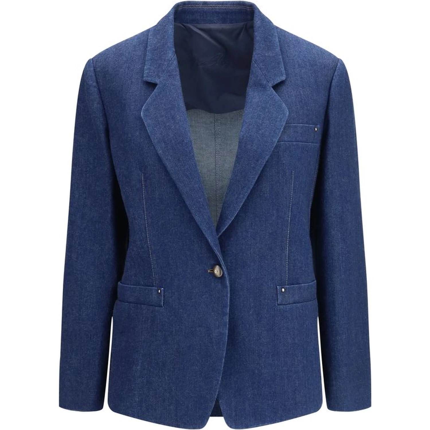 Blue Elastane Denim Jacket