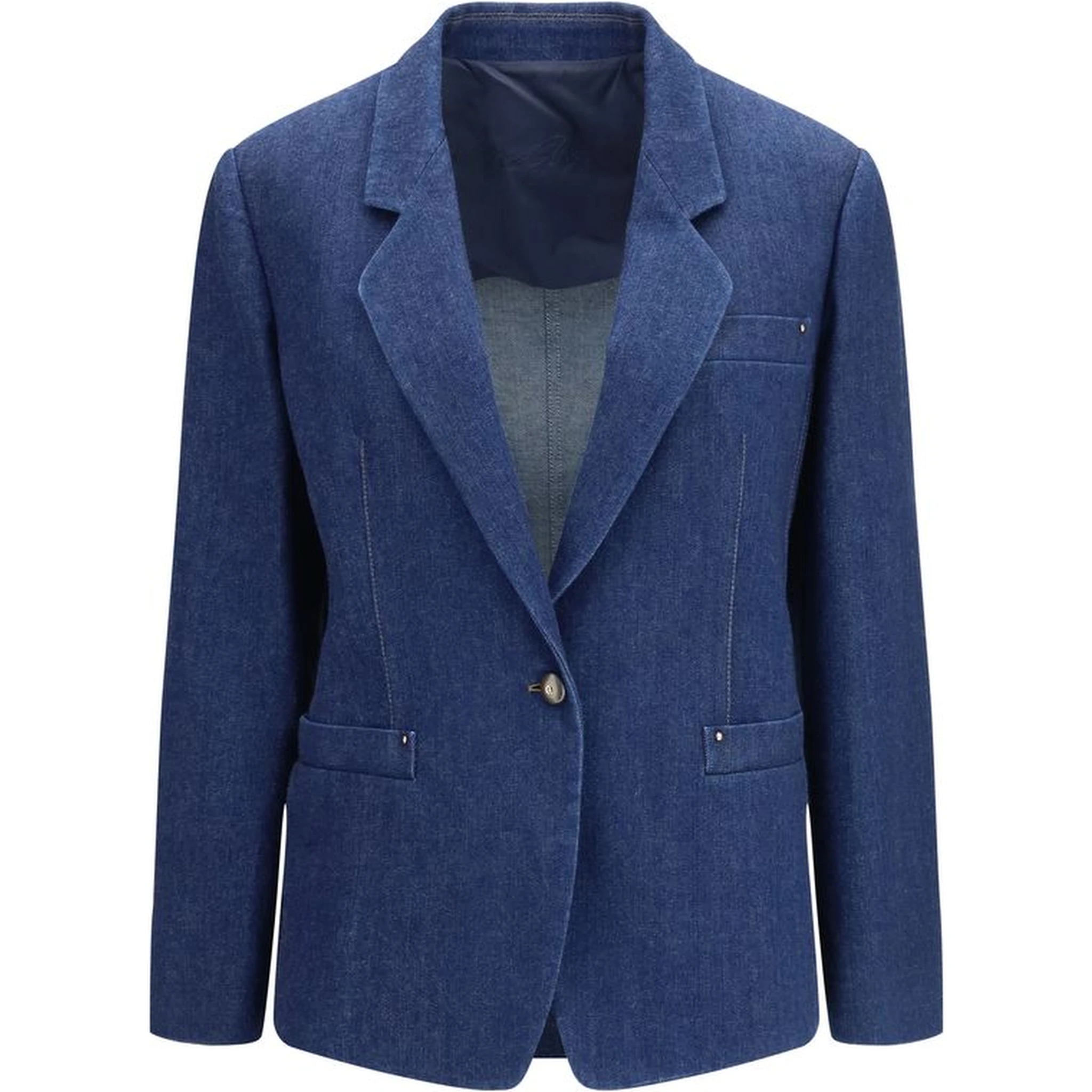 Blue Elastane Denim Jacket
