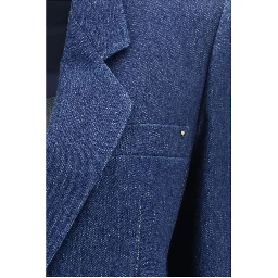 Blue Elastane Denim Jacket