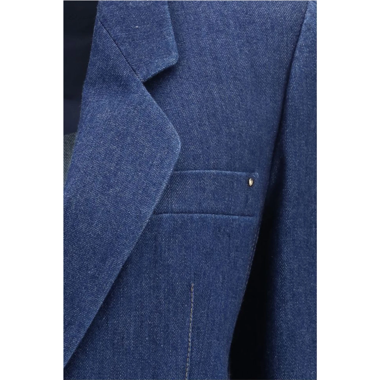 Blue Elastane Denim Jacket