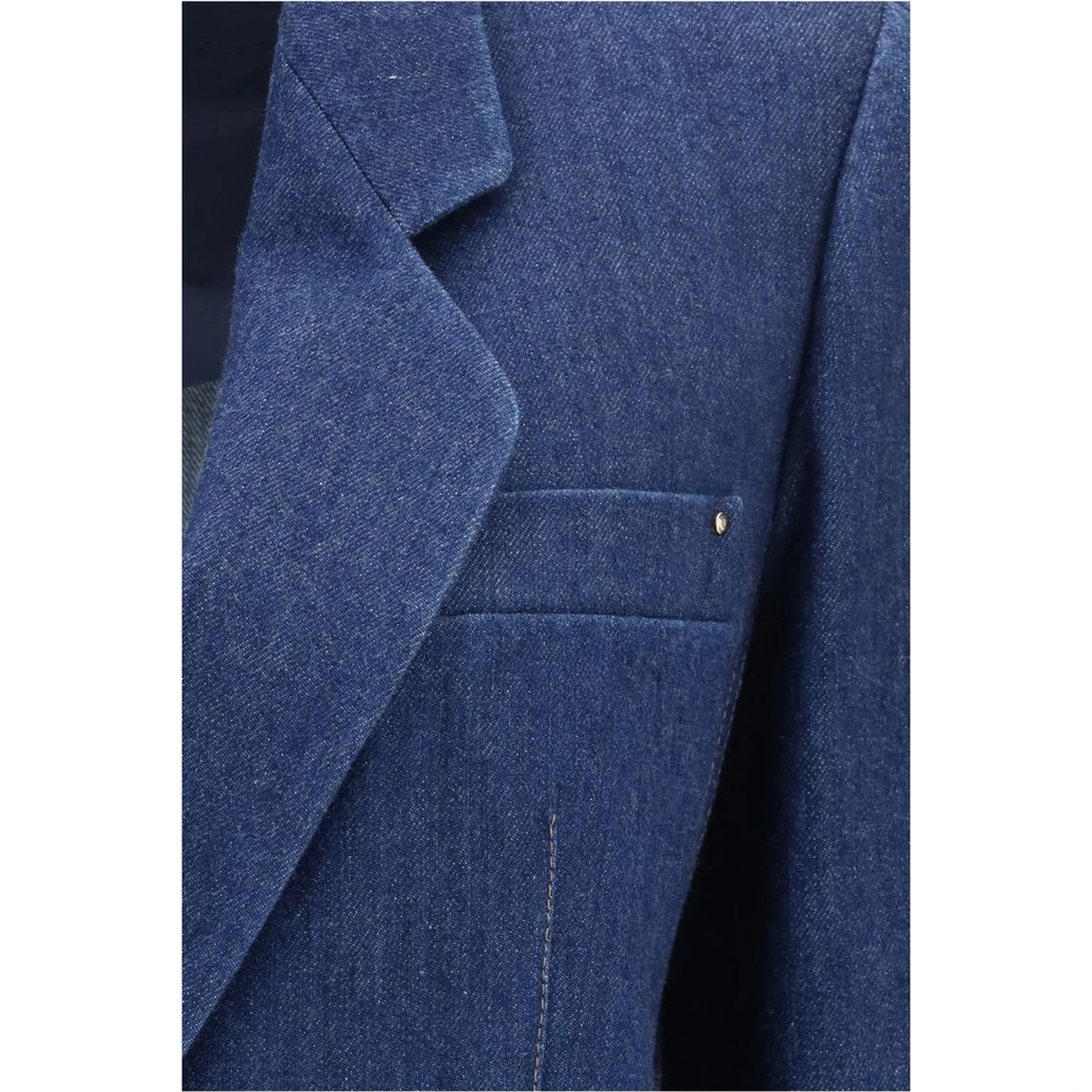 Blue Elastane Denim Jacket